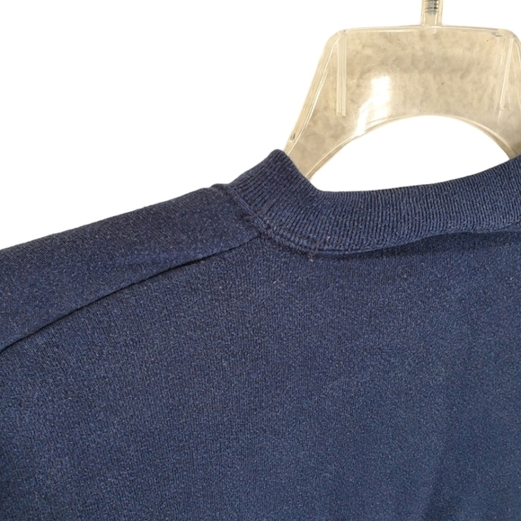 Vtg Y2K Jerzees Russell Sweatshirt Men XL Blank Navy Cotton Nublend Active USA - Picture 5 of 10